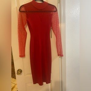 ✨almost famous Red long sleeve dress✨NWT